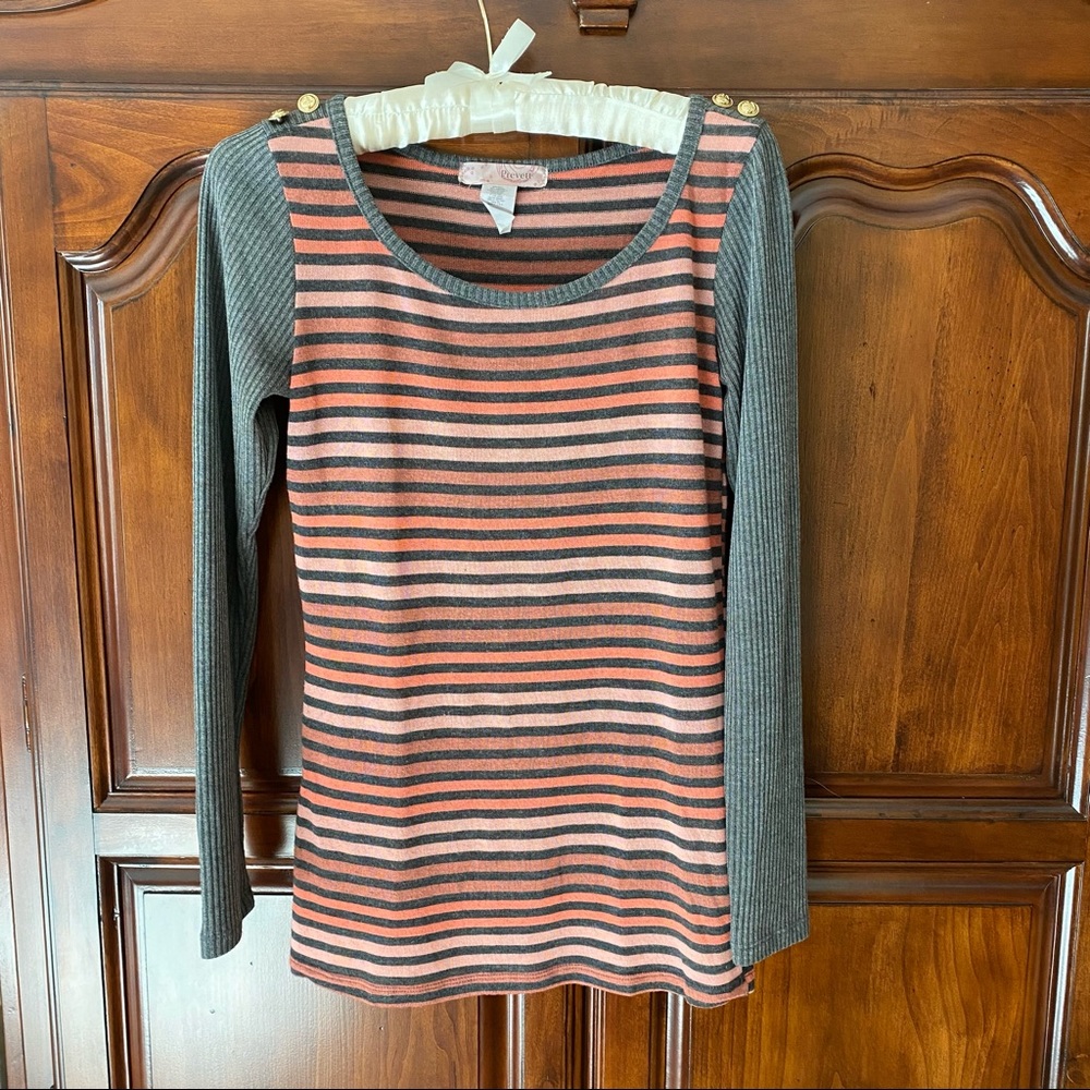 Francesca’s Long Sleeve with Gold Button Shoulder Detail